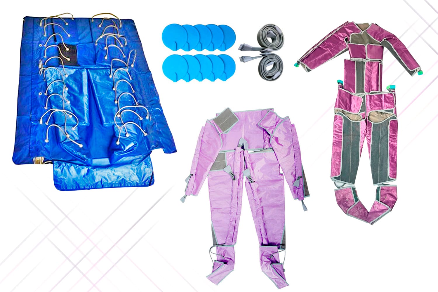 Різні види костюмів для пресотерапії.